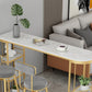 Modern Style Bar Table Set 1/3 Pieces Stone Bar table with Upholstered Stools Clearhalo 'Bar Furniture' 'furn' 'furn_home_bar_bar_sets' 'Furniture' 'Home Bars & Bar Sets' 'home_bar_bar_sets' 'Kitchen & Dining Furniture' 6652428