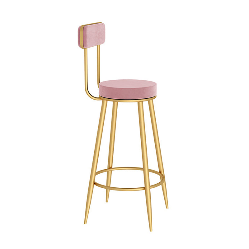 Modern Style Bar Table Set 1/3 Pieces Stone Bar table with Upholstered Stools Gold Pink 29.5"H Stool (Single) Clearhalo 'Bar Furniture' 'furn' 'furn_home_bar_bar_sets' 'Furniture' 'Home Bars & Bar Sets' 'home_bar_bar_sets' 'Kitchen & Dining Furniture' 6652429