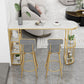 Modern Style Bar Table Set 1/3 Pieces Stone Bar table with Upholstered Stools Clearhalo 'Bar Furniture' 'furn' 'furn_home_bar_bar_sets' 'Furniture' 'Home Bars & Bar Sets' 'home_bar_bar_sets' 'Kitchen & Dining Furniture' 6652432