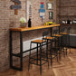 Contemporary Rectangle Bar Set 1/5 Pieces Solid Wood Pub Dining Set for Dining Room