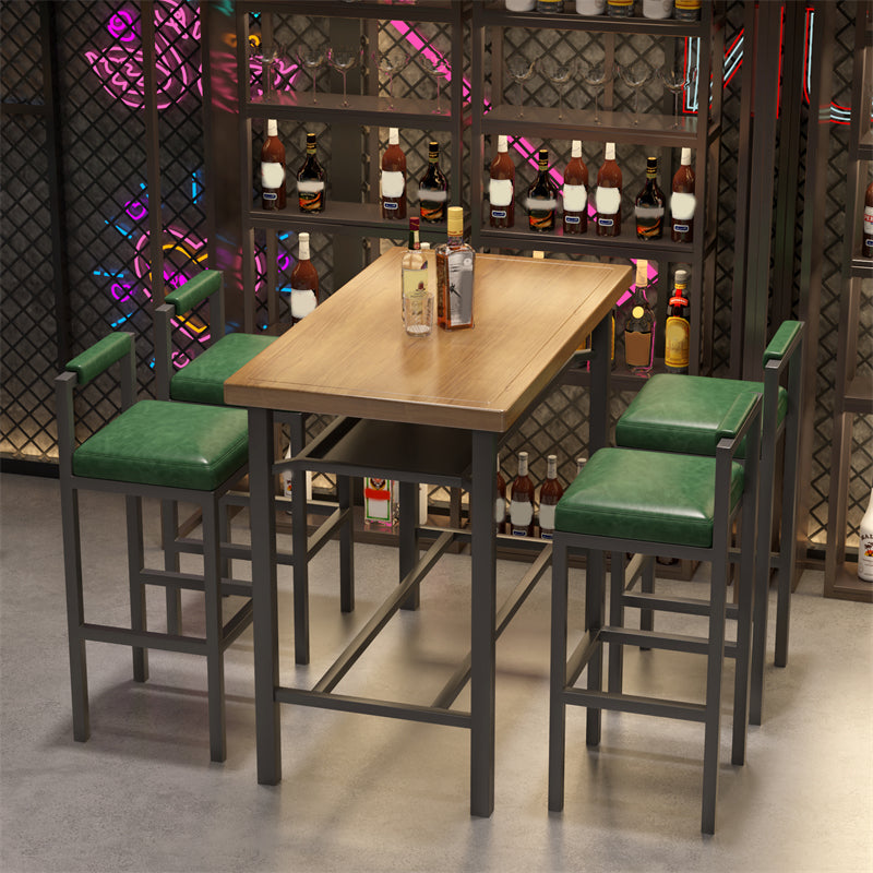 Ensemble de Table de Bar moderne 1/2/5 pièces, Table de comptoir en bois de pin avec tabourets hauts