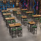 Ensemble de Table de Bar moderne 1/2/5 pièces, Table de comptoir en bois de pin avec tabourets hauts
