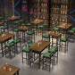 Ensemble de Table de Bar moderne 1/2/5 pièces, Table de comptoir en bois de pin avec tabourets hauts
