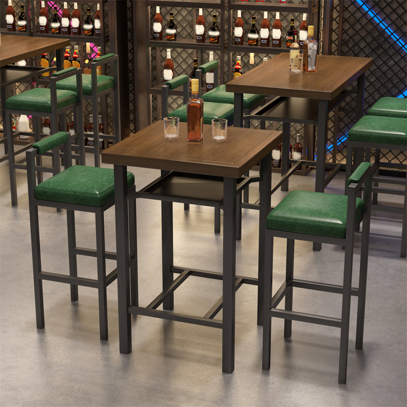 Ensemble de Table de Bar moderne 1/2/5 pièces, Table de comptoir en bois de pin avec tabourets hauts