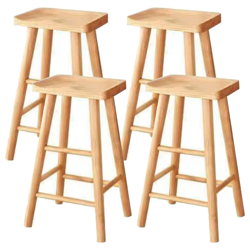 Ensemble de Table de Bar moderne 1/2/3/4 pièces, Table de comptoir rectangulaire en bois de pin avec tabourets hauts