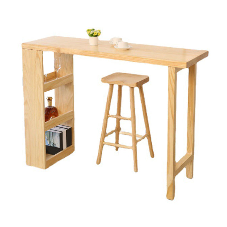Ensemble de Table de Bar moderne 1/2/3/4 pièces, Table de comptoir rectangulaire en bois de pin avec tabourets hauts