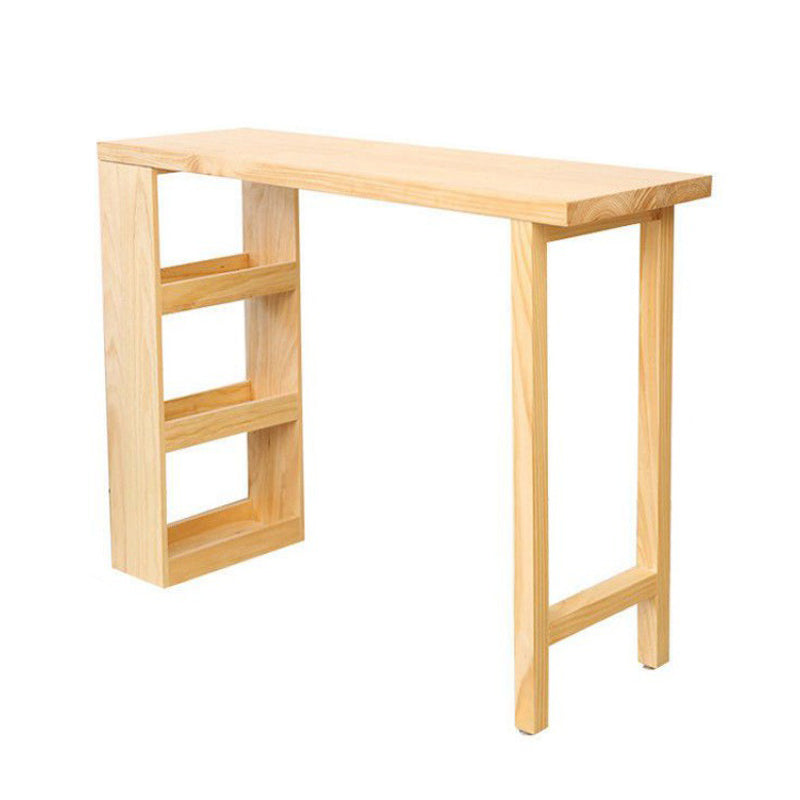 Ensemble de Table de Bar moderne 1/2/3/4 pièces, Table de comptoir rectangulaire en bois de pin avec tabourets hauts