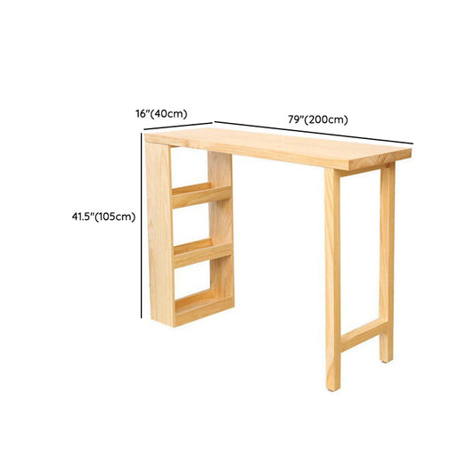 Modern 1/2/3/4 Pieces Bar Table Set Rectangle Pine Wood Counter Table with High Stools