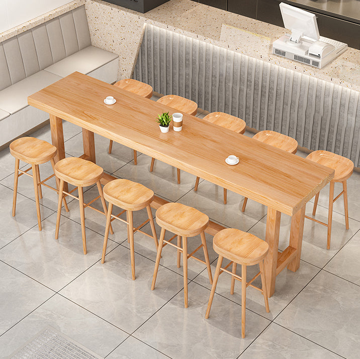 Modern Style Wood 1/6/11 Pieces Bar Table Set Rectangle Bar Table for Home Clearhalo 'Bar Furniture' 'furn' 'furn_home_bar_bar_sets' 'Furniture' 'Home Bars & Bar Sets' 'home_bar_bar_sets' 'Kitchen & Dining Furniture' 6652559