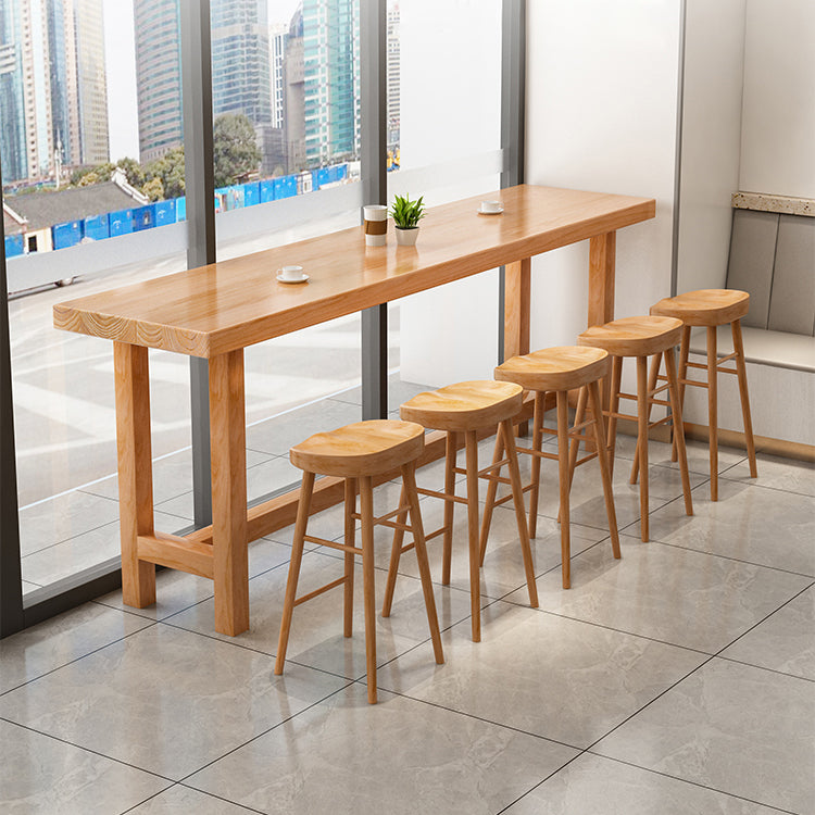 Modern Style Wood 1/6/11 Pieces Bar Table Set Rectangle Bar Table for Home Clearhalo 'Bar Furniture' 'furn' 'furn_home_bar_bar_sets' 'Furniture' 'Home Bars & Bar Sets' 'home_bar_bar_sets' 'Kitchen & Dining Furniture' 6652561