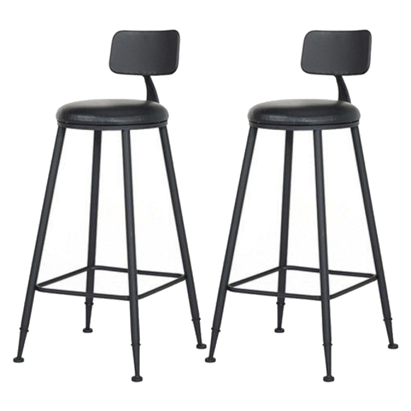 Modern 1/2/7 Pieces Bar Table Set Rectangle Pine Wood Counter Table with High Stools Black 30"H Stools (Set of 2) Clearhalo 'Bar Furniture' 'furn' 'furn_home_bar_bar_sets' 'Furniture' 'Home Bars & Bar Sets' 'home_bar_bar_sets' 'Kitchen & Dining Furniture' 6652573