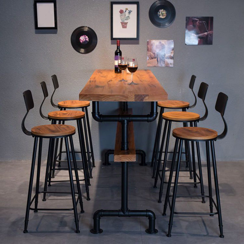 Modern 1/2/7 Pieces Bar Table Set Rectangle Pine Wood Counter Table with High Stools Clearhalo 'Bar Furniture' 'furn' 'furn_home_bar_bar_sets' 'Furniture' 'Home Bars & Bar Sets' 'home_bar_bar_sets' 'Kitchen & Dining Furniture' 6652576