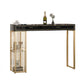 Stone Bar Table Set Glam Style Rectangle 1/3 Pieces Pub Table Set for Indoor Black 55"L x 16"W Clearhalo 'Bar Furniture' 'furn' 'furn_home_bar_bar_sets' 'Furniture' 'Home Bars & Bar Sets' 'home_bar_bar_sets' 'Kitchen & Dining Furniture' 6652661