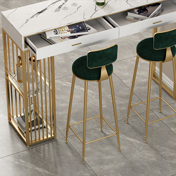 Stone Bar Table Set Glam Style Rectangle 1/3 Pieces Pub Table Set for Indoor Clearhalo 'Bar Furniture' 'furn' 'furn_home_bar_bar_sets' 'Furniture' 'Home Bars & Bar Sets' 'home_bar_bar_sets' 'Kitchen & Dining Furniture' 6652670
