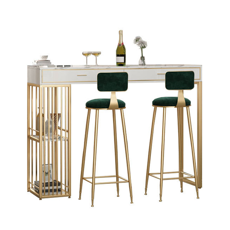 Stone Bar Table Set Glam Style Rectangle 1/3 Pieces Pub Table Set for Indoor Clearhalo 'Bar Furniture' 'furn' 'furn_home_bar_bar_sets' 'Furniture' 'Home Bars & Bar Sets' 'home_bar_bar_sets' 'Kitchen & Dining Furniture' 6652673