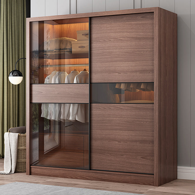 Armadio del guardaroba marrone con armadio a bordo armadio in legno