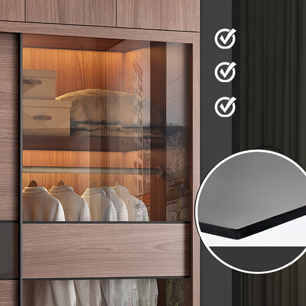 Armadio del guardaroba marrone con armadio a bordo armadio in legno