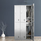 Chrome Metal Storage Cabinet Contemporary Cabinet with Hinged Doors