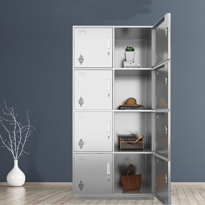 Chrome Metal Storage Cabinet Contemporary Cabinet with Hinged Doors