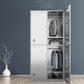 Chrome Metal Storage Cabinet Contemporary Cabinet with Hinged Doors