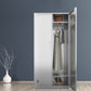 Chrome Metal Storage Cabinet Contemporary Cabinet with Hinged Doors