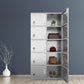 Chrome Metal Storage Cabinet Contemporary Cabinet with Hinged Doors