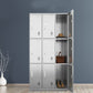 Chrome Metal Storage Cabinet Contemporary Cabinet with Hinged Doors