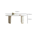 Luxury Double Pedestal Dining Table Oval Stone Top Dining Table for Dining Room Clearhalo 'Dining Tables & Seating' 'Dining Tables' 'dining_table' 'furn' 'furn_dining_table' 'Furniture' 'Kitchen & Dining Furniture' 6652965