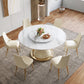 Luxury Round Dining Table Solid Wood Pedestal Dining Table for Dining Room