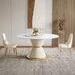 Luxury Round Dining Table Solid Wood Pedestal Dining Table for Dining Room