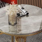 Modern Round Dining Table for Kitchen Glossy Grey Dinette Table with Metal Base Clearhalo 'Dining Tables & Seating' 'Dining Tables' 'dining_table' 'furn' 'furn_dining_table' 'Furniture' 'Kitchen & Dining Furniture' 6652989