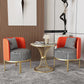 Modern Round Dining Table for Kitchen Glossy Grey Dinette Table with Metal Base Clearhalo 'Dining Tables & Seating' 'Dining Tables' 'dining_table' 'furn' 'furn_dining_table' 'Furniture' 'Kitchen & Dining Furniture' 6652993