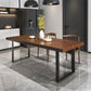 Industrial Rectangle Dining Table Solid Wood Top Dining Table with Double Pedestal Base 78.7"L x 31.5"W x 29.5"H Without Chairs Clearhalo 'Dining Tables & Seating' 'Dining Tables' 'dining_table' 'furn' 'furn_dining_table' 'Furniture' 'Kitchen & Dining Furniture' 6653005