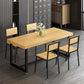 Industriële eettafel op schraagbasis Rechthoekige massief houten eettafel