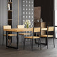 Industriële eettafel op schraagbasis Rechthoekige massief houten eettafel