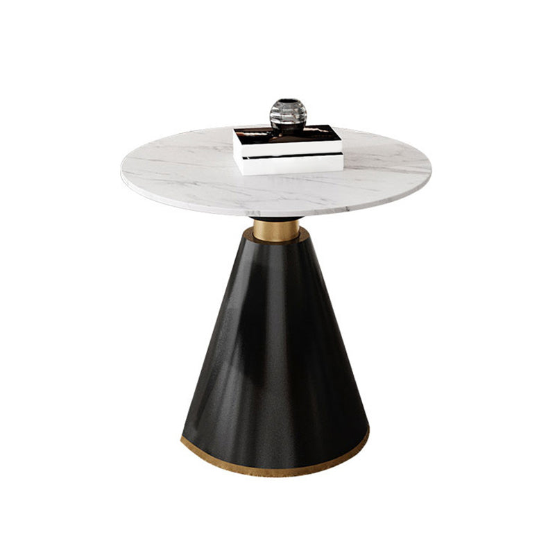 Mesa de comedor redonda con base de pedestal, mesa superior de piedra de lujo tradicional para el hogar
