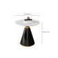 Mesa de comedor redonda con base de pedestal, mesa superior de piedra de lujo tradicional para el hogar