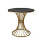 Matte Finish Stone Top Dinette Table for Home Traditional Luxury Round Dining Table Black 31.5"L x 31.5"W x 29.5"H Without Chairs Clearhalo 'Dining Tables & Seating' 'Dining Tables' 'dining_table' 'furn' 'furn_dining_table' 'Furniture' 'Kitchen & Dining Furniture' 6653073