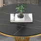 Matte Finish Stone Top Dinette Table for Home Traditional Luxury Round Dining Table Clearhalo 'Dining Tables & Seating' 'Dining Tables' 'dining_table' 'furn' 'furn_dining_table' 'Furniture' 'Kitchen & Dining Furniture' 6653074