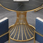 Matte Finish Stone Top Dinette Table for Home Traditional Luxury Round Dining Table Clearhalo 'Dining Tables & Seating' 'Dining Tables' 'dining_table' 'furn' 'furn_dining_table' 'Furniture' 'Kitchen & Dining Furniture' 6653075