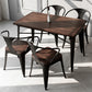 Industrial 4 Legs Pedestal Dining Table Pine Table for Dining Room 47.2"L x 23.6"W x 29.5"H Without Chairs Clearhalo 'Dining Tables & Seating' 'Dining Tables' 'dining_table' 'furn' 'furn_dining_table' 'Furniture' 'Kitchen & Dining Furniture' 6653083