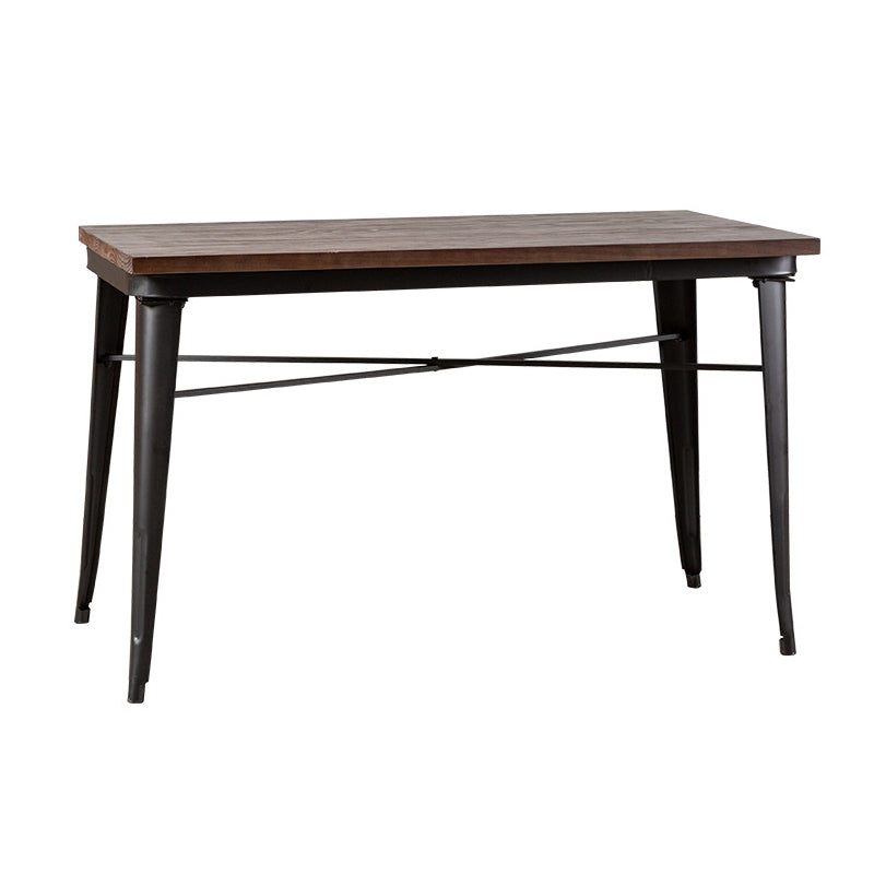 Industrial 4 Legs Pedestal Dining Table Pine Table for Dining Room 55.1"L x 27.6"W x 29.5"H Without Chairs Clearhalo 'Dining Tables & Seating' 'Dining Tables' 'dining_table' 'furn' 'furn_dining_table' 'Furniture' 'Kitchen & Dining Furniture' 6653088