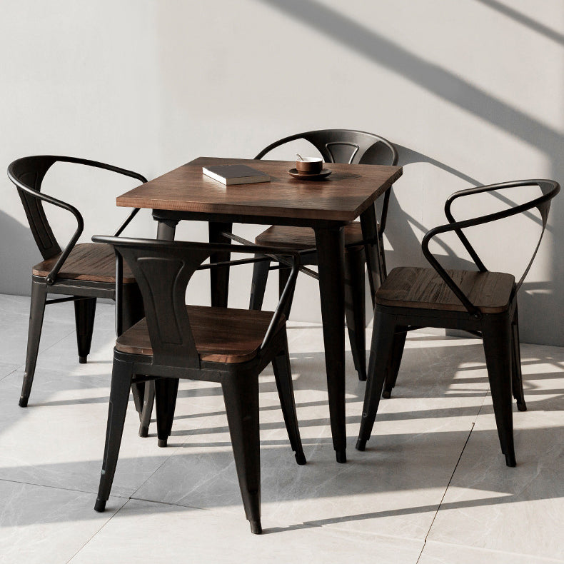 Industrial 4 Legs Pedestal Dining Table Pine Table for Dining Room Clearhalo 'Dining Tables & Seating' 'Dining Tables' 'dining_table' 'furn' 'furn_dining_table' 'Furniture' 'Kitchen & Dining Furniture' 6653092