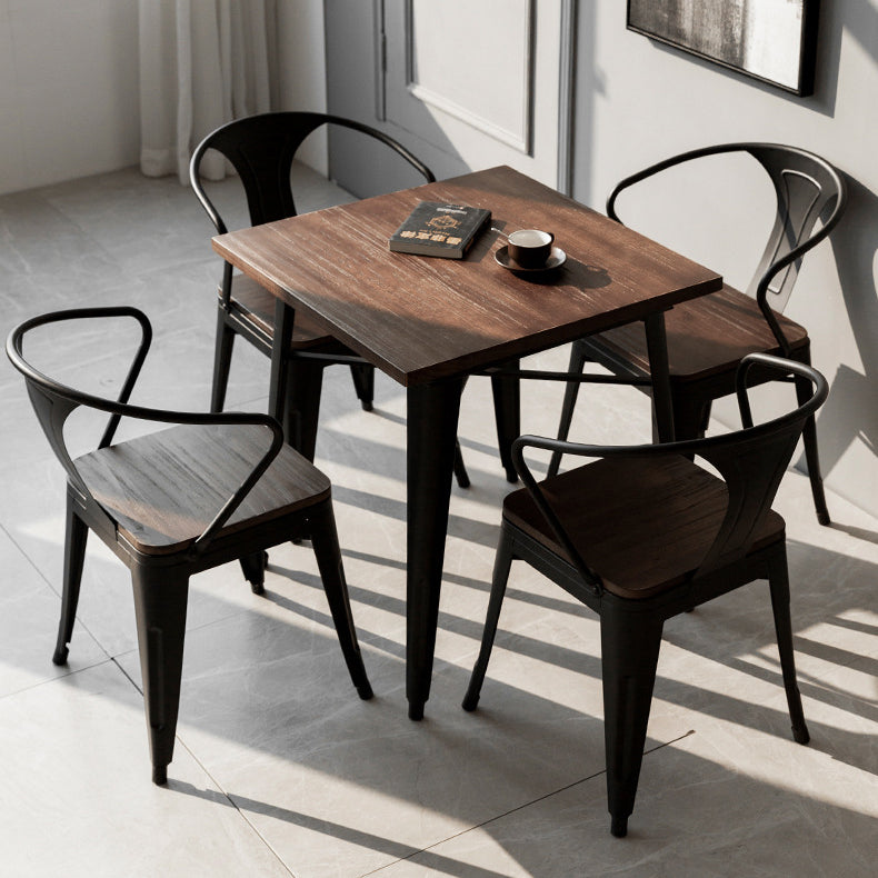 Industrial 4 Legs Pedestal Dining Table Pine Table for Dining Room Clearhalo 'Dining Tables & Seating' 'Dining Tables' 'dining_table' 'furn' 'furn_dining_table' 'Furniture' 'Kitchen & Dining Furniture' 6653093