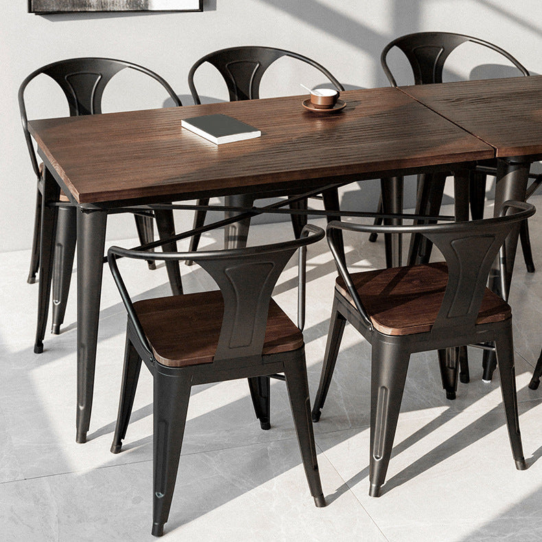 Industrial 4 Legs Pedestal Dining Table Pine Table for Dining Room Clearhalo 'Dining Tables & Seating' 'Dining Tables' 'dining_table' 'furn' 'furn_dining_table' 'Furniture' 'Kitchen & Dining Furniture' 6653094