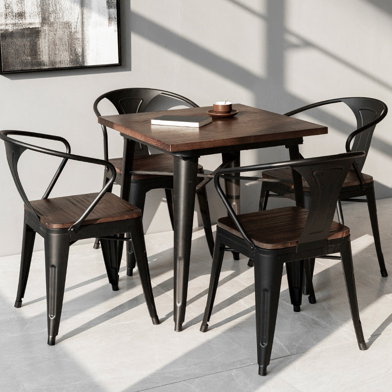 Industrial 4 Legs Pedestal Dining Table Pine Table for Dining Room Clearhalo 'Dining Tables & Seating' 'Dining Tables' 'dining_table' 'furn' 'furn_dining_table' 'Furniture' 'Kitchen & Dining Furniture' 6653095