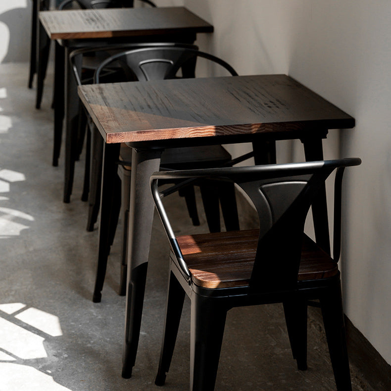 Industrial 4 Legs Pedestal Dining Table Pine Table for Dining Room Clearhalo 'Dining Tables & Seating' 'Dining Tables' 'dining_table' 'furn' 'furn_dining_table' 'Furniture' 'Kitchen & Dining Furniture' 6653098