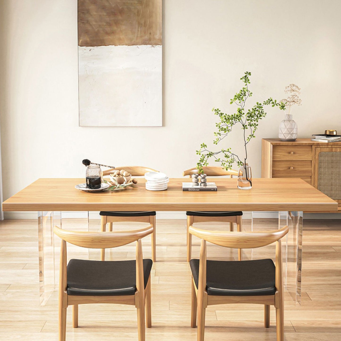 Table à manger industrielle à double piédestal Table en pin pour salle à manger cuisine