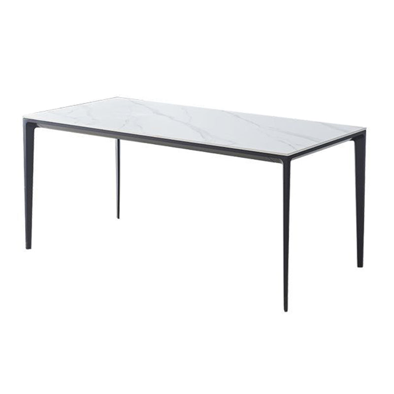 Contemporary Sintered Stone Dining Table Rectangle Table with Metal Legs for Home Use Black Without Chairs Clearhalo 'Dining Tables & Seating' 'Dining Tables' 'dining_table' 'furn' 'furn_dining_table' 'Furniture' 'Kitchen & Dining Furniture' 6653123