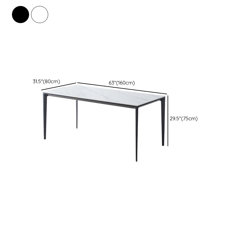 Contemporary Sintered Stone Dining Table Rectangle Table with Metal Legs for Home Use Clearhalo 'Dining Tables & Seating' 'Dining Tables' 'dining_table' 'furn' 'furn_dining_table' 'Furniture' 'Kitchen & Dining Furniture' 6653133